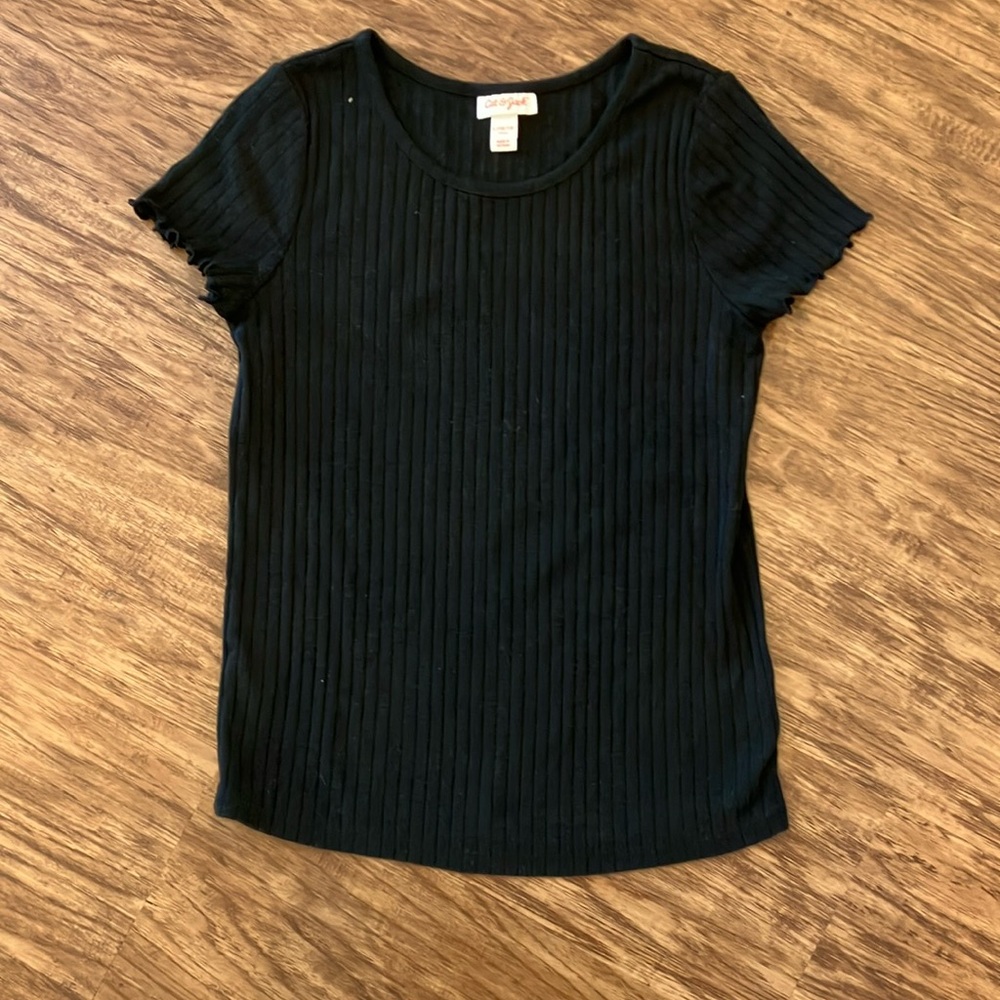 Cat & Jack Black Short Sleeve Polo T-Shirt